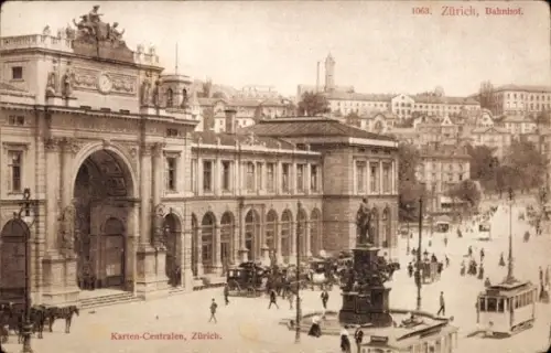 Ak Zürich Stadt Schweiz, Bahnhof