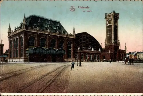 Ak Oostende Ostende Westflandern, Bahnhof