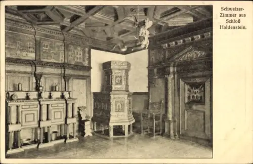 Ak Haldenstein Kanton Graubünden, Zimmer im Schloss