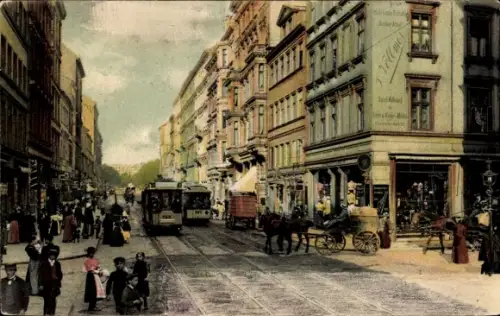 Ak Hamburg Mitte St. Georg, Steindamm, Straßenbahn zum Rathausmarkt