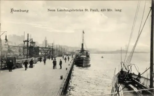 Ak Hamburg Mitte St. Pauli, Neue Landungsbrücke