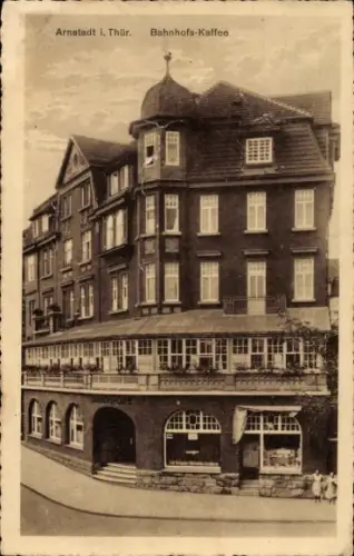 Ak Arnstadt in Thüringen, Arnstadt i. Thür., Bahnhofs-Kaffee