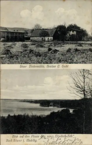 Ak Stuer in Mecklenburg, Stuer Hintermühle, Plauer See, Elisabeth-Berg,  Mecklenburg