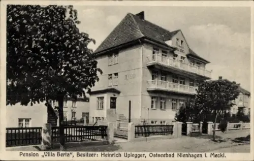 Ak Ostseebad Nienhagen in Mecklenburg, Pension Villa Berta, Heinrich Uplegger, Ostseebad Nienhage
