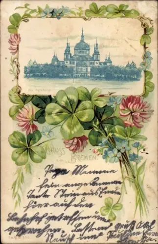 Passepartout Litho Hansestadt Bremen, Parkhaus, Kleeblätter
