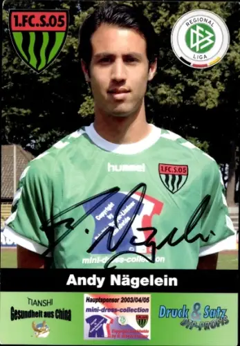 Autogrammkarte Fußballer Andy Nägelein, 1. FC Schweinfurt 05, Autogramm