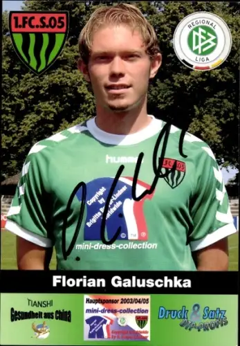Autogrammkarte Fußballer Florian Galuschka, 1. FC Schweinfurt 05, Autogramm