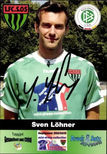 Autogrammkarte Fußballer Sven Löhner, 1. FC Schweinfurt 05, Autogramm