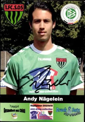 Autogrammkarte Fußballer Andy Nägelein, 1. FC Schweinfurt 05, Autogramm