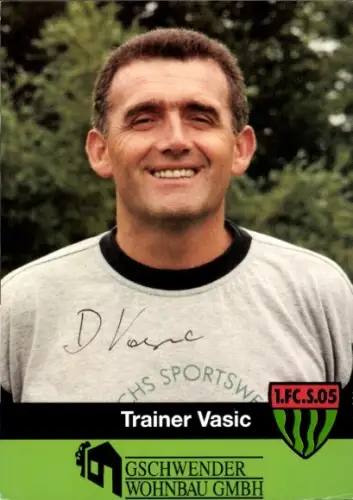 Autogrammkarte Cheftrainer Djuradj Vasic, 1. FC Schweinfurt 05, Autogramm