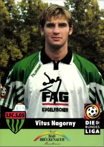 Autogrammkarte Fußballer Vitus Nagorny, 1. FC Schweinfurt 05, Autogramm