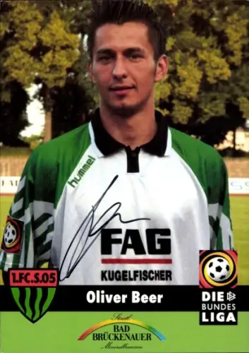 Autogrammkarte Fußballer Oliver Beer, 1. FC Schweinfurt 05, Autogramm