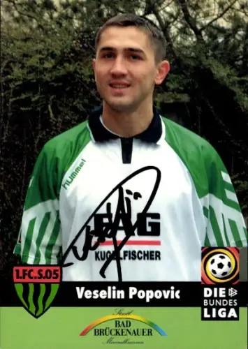 Autogrammkarte Fußballer Veselin Popovic, 1. FC Schweinfurt 05, Autogramm