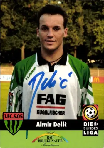 Autogrammkarte Fußballer Almir Delic, 1. FC Schweinfurt 05, Autogramm