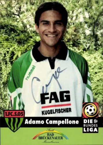 Autogrammkarte Fußballer Adamo Campellone, 1. FC Schweinfurt 05, Autogramm
