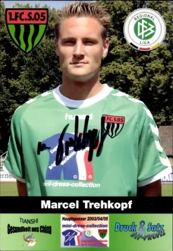 Autogrammkarte Fußballer Marcel Trehkopf, 1. FC Schweinfurt 05, Autogramm