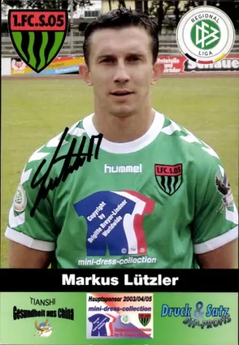 Autogrammkarte Fußballer Markus Lützler, 1. FC Schweinfurt 05, Autogramm