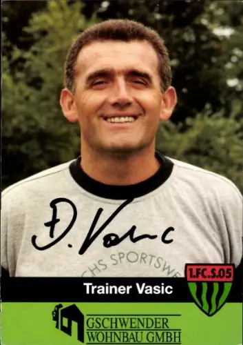 Autogrammkarte Cheftrainer Djuradj Vasic, 1. FC Schweinfurt 05, Autogramm