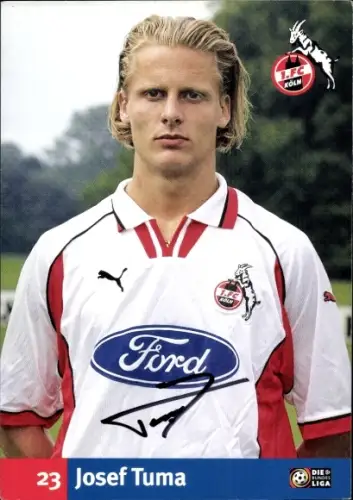Autogrammkarte Fußballer Josef Tuma, 1. FC Köln, Autogramm