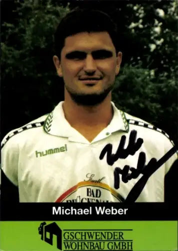 Autogrammkarte Fußballer Michael Weber, 1. FC Schweinfurt 05, Autogramm