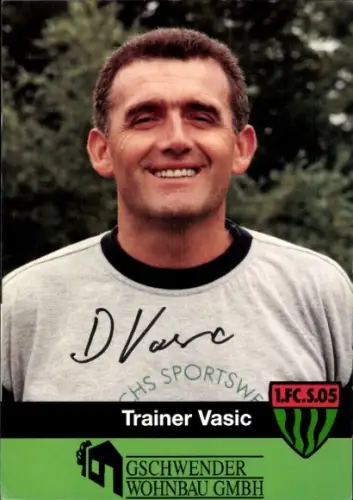 Autogrammkarte Cheftrainer Djuradj Vasic, 1. FC Schweinfurt 05, Autogramm