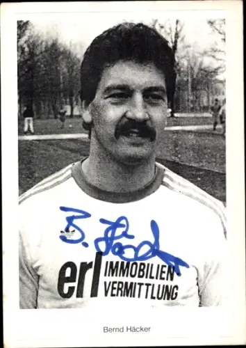 Autogrammkarte Fußballer Bernd Häcker, 1. FC Schweinfurt 05, Autogramm