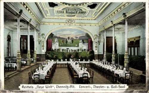 Ak Chemnitz in Sachsen, Reichels Neue Welt, Ballsaal