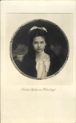Passepartout Ak Fürstin Sophie von Hohenberg, Portrait