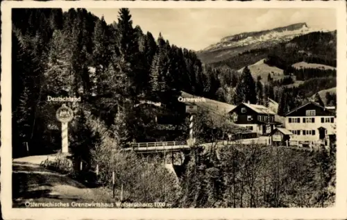 Ak Walserschanz Vorarlberg, Dt. Österreichisches Grenz-Wirtshaus