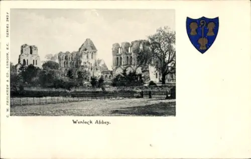 Wappen Ak Much Wenlock Shropshire England, Abbey