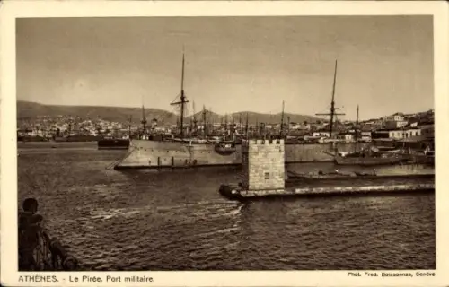 Ak Athen Griechenland, Militärhafen