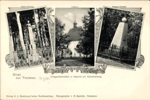 Ak Trutnov Trautenau Riesengebirge Region Königgrätz,  Österreichisches Denkmal, Kapelle, Preußen