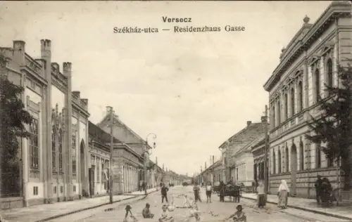 Ak Versecz Vršac Werschetz Serbien,  Székház-utca, Residenzhaus Gasse