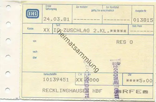 Deutschland - IC Zuschlag