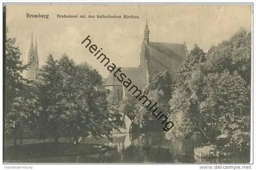 Bromberg - Braheinsel mit den katholischen Kirchen - um 1910