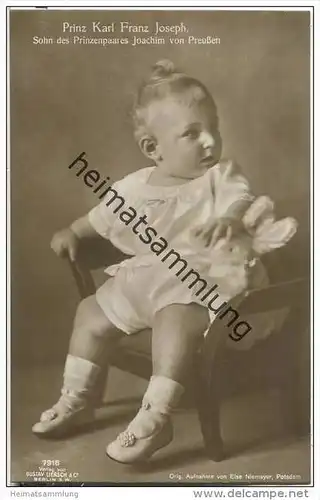 Prinz Karl Franz Joseph - Sohn von Prinz Joachim von Preussen - Orig. Aufnahme von Else Niemeyer Potsdam