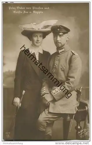 Prinz Oskar von Preußen und Gräfin Ina Maria von Ruppin - Gräfin von Bassewitz - Photograph Voigt Homburg