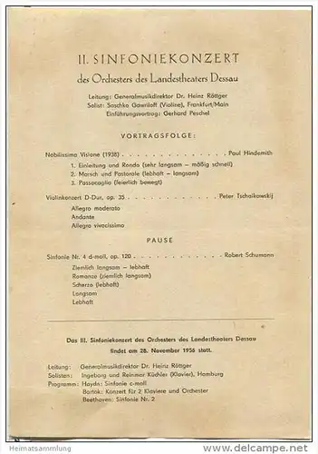 Landestheater Dessau - Spielzeit 1956/57 Nummer 12 - Programmheft II. Sinfoniekonzert