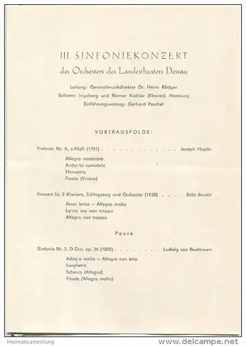 Landestheater Dessau - Spielzeit 1956/57 Nummer 17 - Programmheft III. Sinfoniekonzert