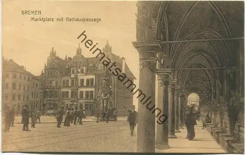 Bremen - Marktplatz mit Rathauspassage - Verlag Alb. Rosenthal Bremen