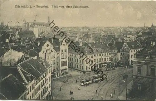 Düsseldorf - Burgplatz - Blick vom alten Schlossturm - Verlag J. P. Mischel Bahnhofsbuchhandlung Düsseldorf