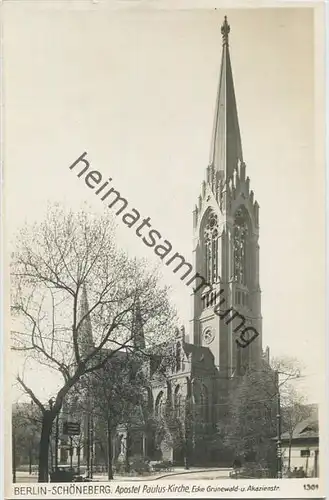 Berlin-Schöneberg - Apostel Paulus Kirche - Ecke Grunewald und Akazienstrasse - Foto-AK 30er Jahre - Verlag Ludwig Walte
