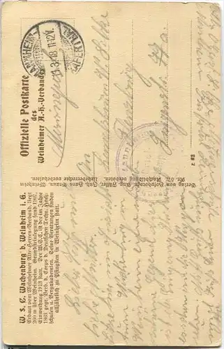 69469 Weinheim - Wappentor auf der WSC Wachenburg - Offizielle Postkarte des Alte-Herren-Verbandes - Feldpost