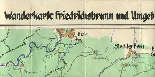 Wanderkarte Friedrichsbrunn und Umgebung - 59cm x 42cm MdJ der DDR Nr. 812 1. Auflage - gefaltet