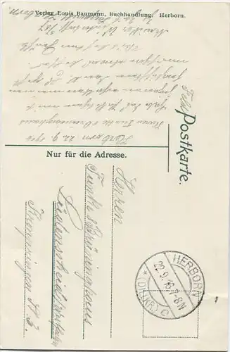 Herborn - Hickegrund - Hotel zum Ritter - Verlag Louis Baumann Herborn - Feldpost gel. 1916