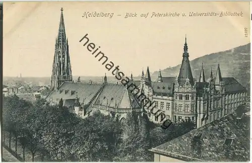 Heidelberg - Universitätsbibliothek - Peterskirche - Verlag Reinicke & Rubin Magdeburg 1908