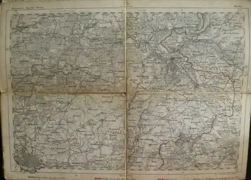 Berlin - Topographische Karte 75 - 26cm x 36cm - Reymann 's Special-Karte - Gez. F. Handtke - Gest. von Heinr. Brose Sch