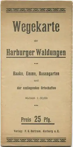 Wegekarte der Harburger Waldungen - Haake Emme Rosengarten und der umliegenden Ortschaften - 38cm x 40cm 1:30'000 Verlag