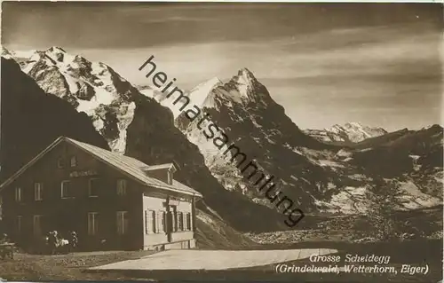 Grosse Scheidegg - Hotel Grosse Scheidegg - Grindelwald Wetterhorn und Eiger - Foto-AK 20er Jahre - Kunstverlag Schild-B