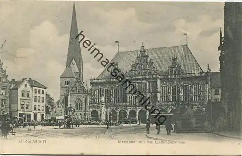 Bremen - Marktplatz mit der Liebfrauenkirche - Verlag Alb. Rosenthal Bremen